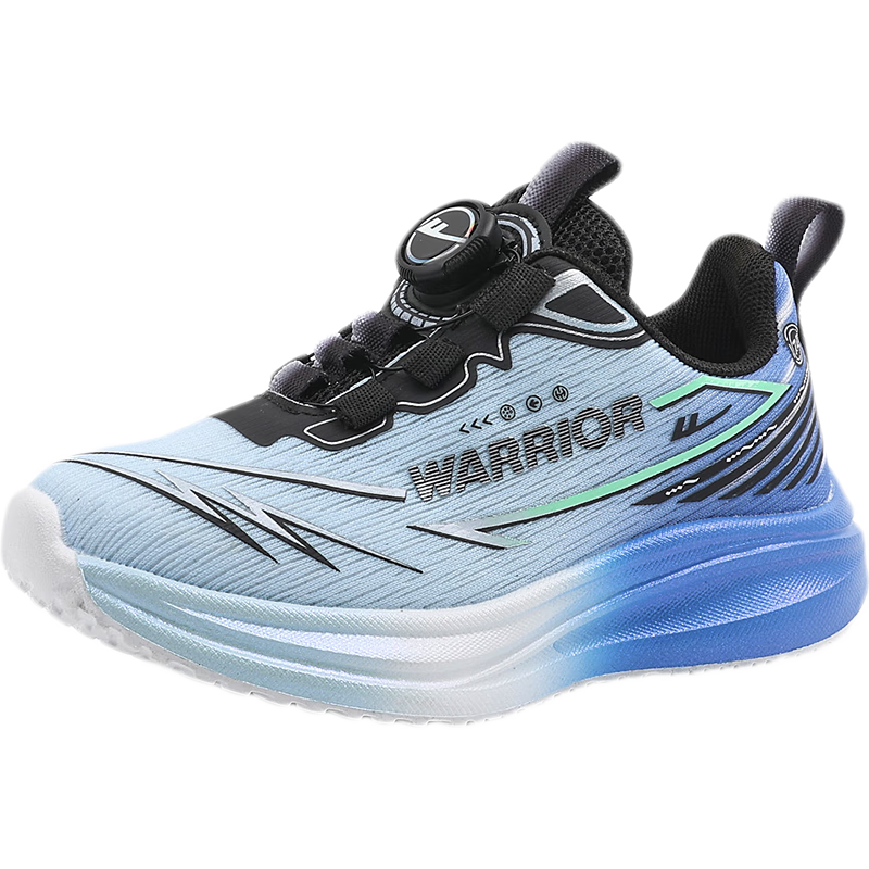 回力（Warrior）儿童篮球鞋旋钮扣跑步鞋男童四季运动鞋 WZ-B797T 蓝灰宝蓝 31