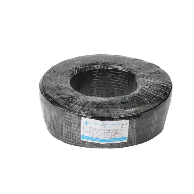 哩嗹啰嗹软护套线塑铜电线电源线 黑