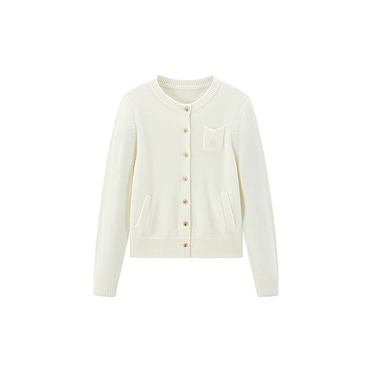 太平鸟秋冬毛针织衫集合链接新款打底无缝套衫女士开衫 开衫米色 L