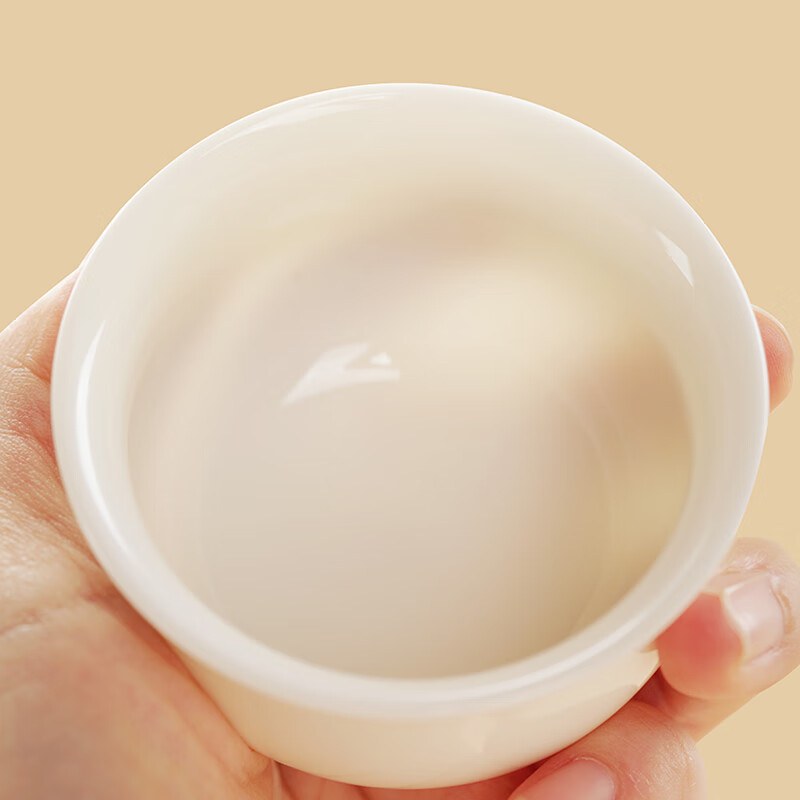 钰铨龙门 玉润冰清福袋主人杯 德化传统中国白高端纯手工喝茶品茗杯礼盒装 玉润冰清福袋主人杯(约80ml)