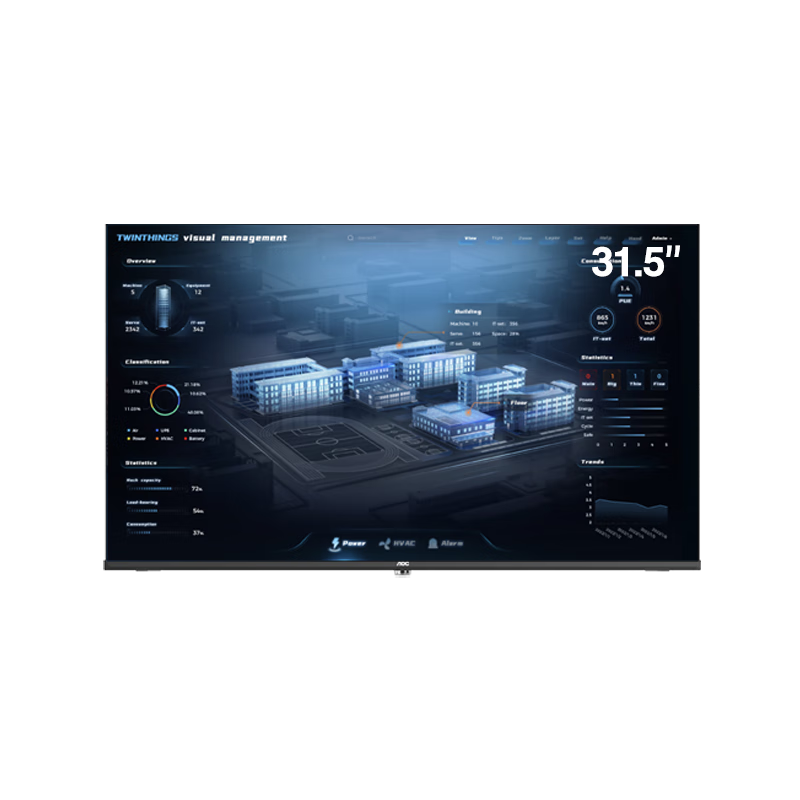 AOC��ʾ��31.5Ӣ�� �����ʾ�� �޹����������� ����ֱ�� ���ð칫��ҵ������������32J2-Q 899Ԫ