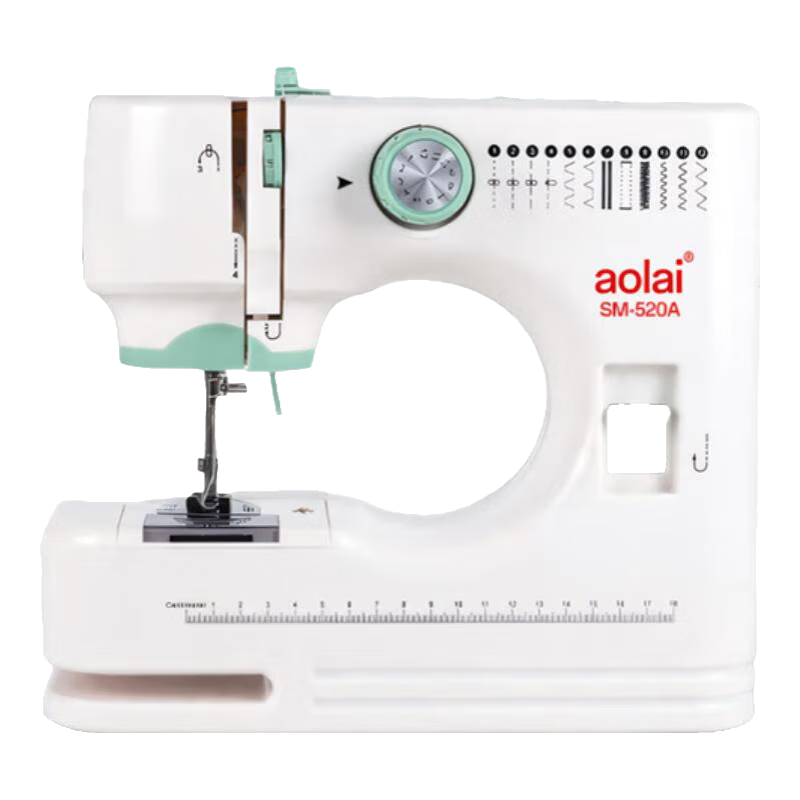 AOLAI縫紉機家用520A迷你小型雙針吃厚多功能電動車衣機可釘扣鎖邊控速 aolai520A標配+擴展臺禮包6壓腳