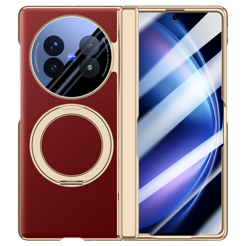 麦焕VIVO x fold5手机壳新款保护套壳膜一体磁吸支架保护壳男女简约款 【绒黑色】高清款 VIVOxfold5