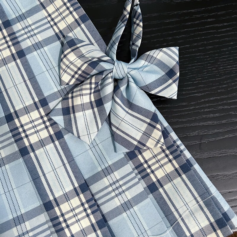 JK小田町原創(chuàng)jk制服【聆泉】格裙日系學(xué)生學(xué)院風(fēng)短裙制服百褶裙校供 【聆泉】39cm格裙+領(lǐng)結(jié)+襪子衣架 S