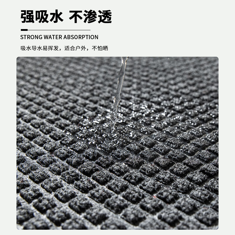 彼尔德高级入户门口地垫门外大门口高端脚垫可裁剪防滑可冲洗除尘室外 方格蓝色【支持定制 任意裁剪】 60cm*120cm 1件数 【加厚收边】
