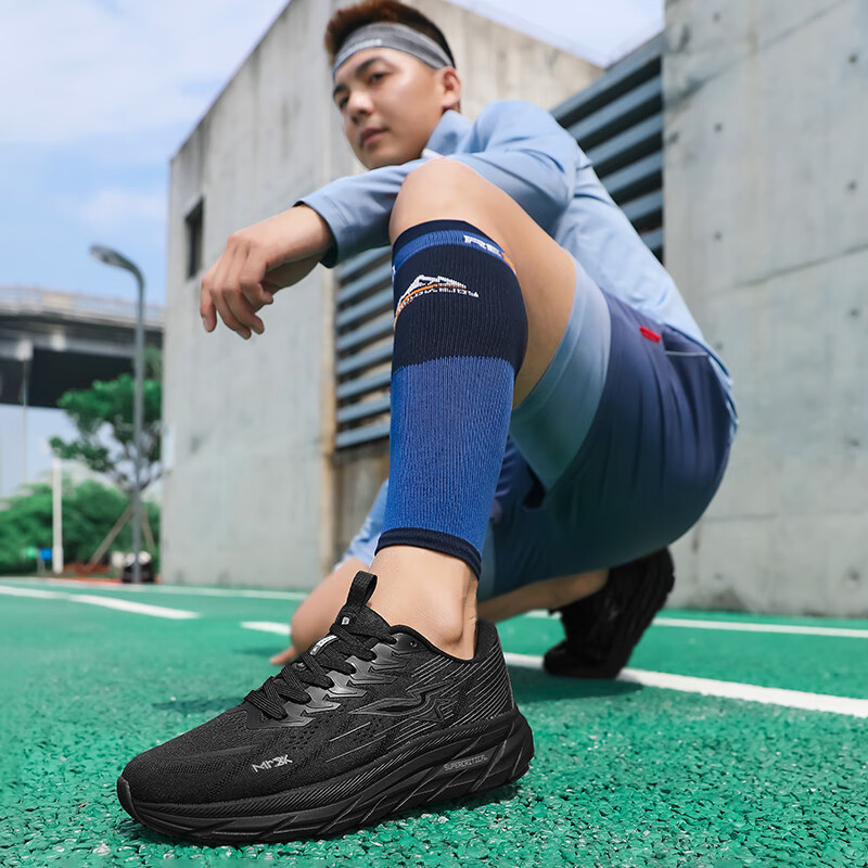 MR.BK夏季运动鞋男女鞋轻便减震跑步鞋运动厚底夏秋跑鞋走路慢跑散步 虫洞黑 46 (280mm)