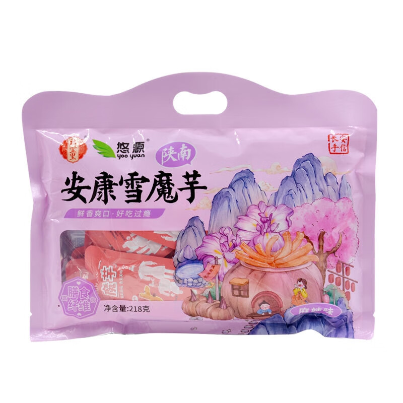陜西特产课堂里悠源雪魔芋干劲脆爽安康雪魔芋爽零食辣片辣条礼包