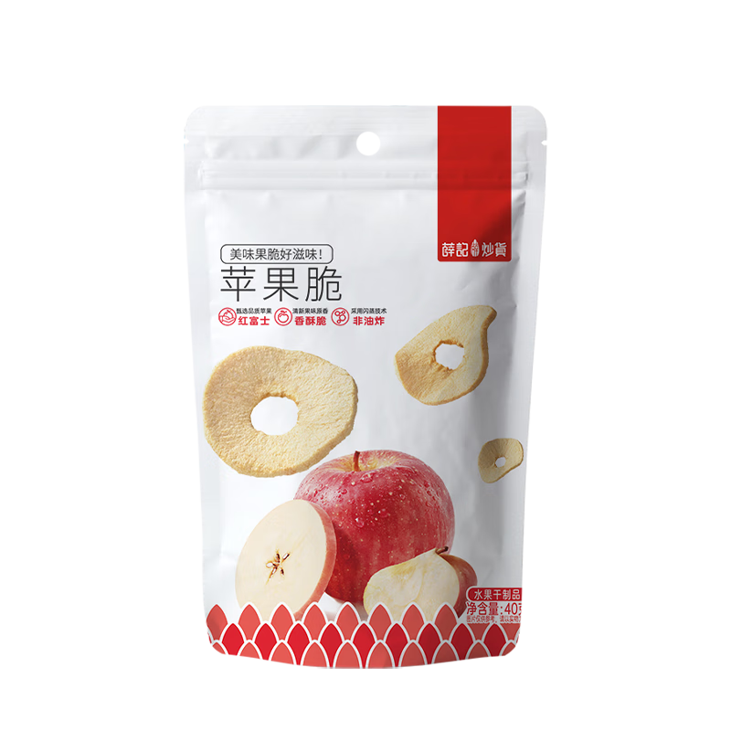 薛记炒货苹果脆40g山东烟台苹果干健康非油炸果脯蜜饯休闲零食
