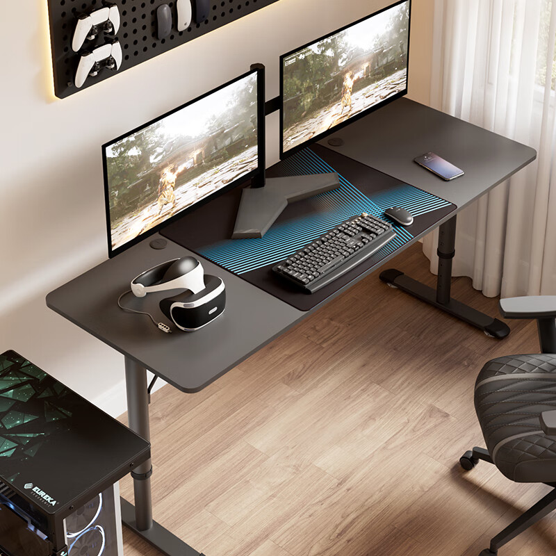 赛途电竞电脑桌书桌台式电脑桌高度可调节1.8机械升降游戏竞技桌子