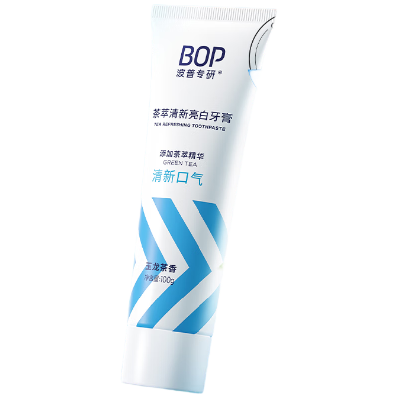 波普专研（bop）迪丽热巴同款茶萃牙膏亮白牙齿持久清新口气成人正品100g