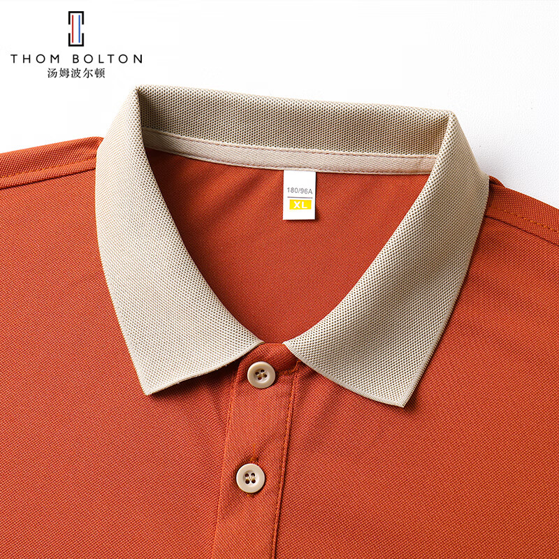 汤姆波尔顿男士商务休闲短袖POLO衫2025夏季薄款简约百搭宽松透气翻领T恤衫 黑色 M /105(建议105-120斤)