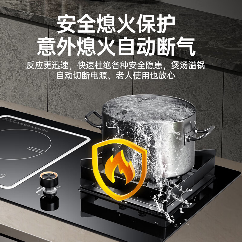 東洋（TOYO）家用厨房气电两用燃气灶一气一电双灶大功率电陶炉电磁炉燃气灶二合一燃气灶和电磁炉 （左陶右气）可翻盖11腔炉头 液化气