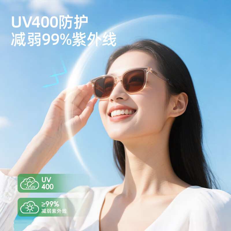 米奇啵啵墨镜新款 男款女款 太阳镜 出行驾驶 日夜两用防强光可折叠便携式 茶色【赠携收纳袋】