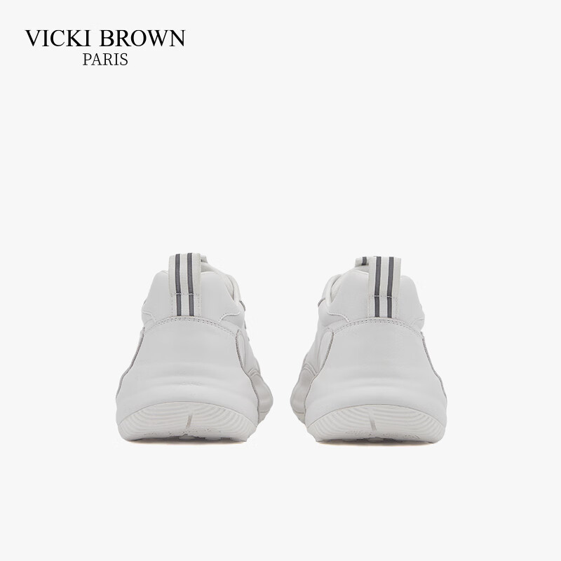未毕(VICKI BROWN)法国品牌VB男鞋【法奢系列】舒适透气皮鞋男防滑休闲鞋包底老爹鞋 白色 38
