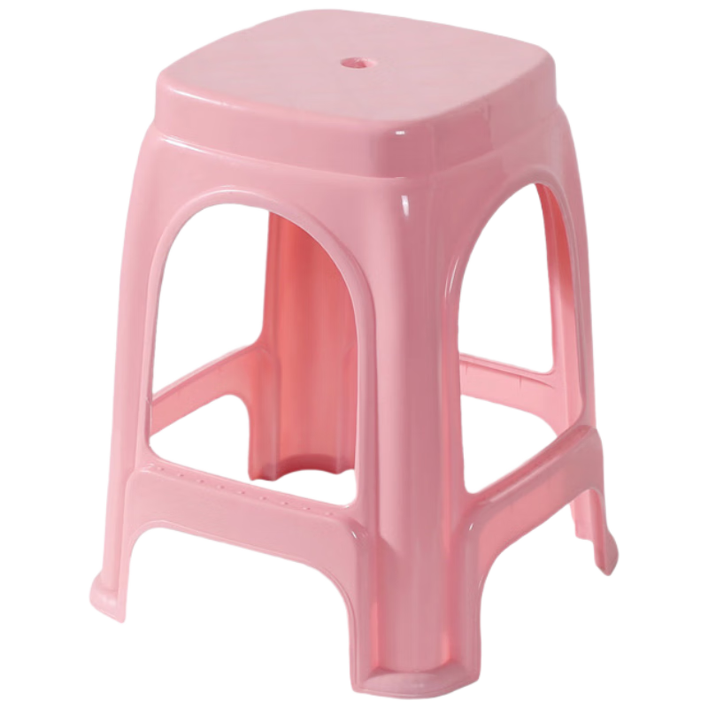 侑家良品4個(gè)裝 加厚塑料凳子家用防滑塑膠凳大號(hào)高凳板凳可疊放餐凳 粉色
