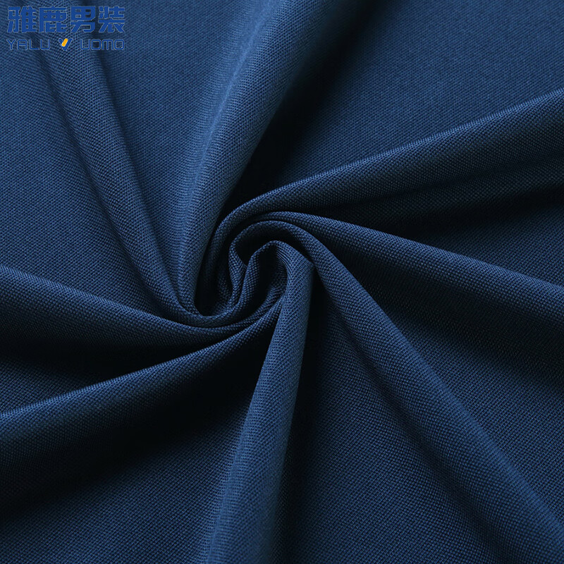 雅鹿男装速干面料长袖t恤男纯色翻领男士冰丝体恤衫中青年男装 墨绿-常规 2XL (180)(建议155-170斤)