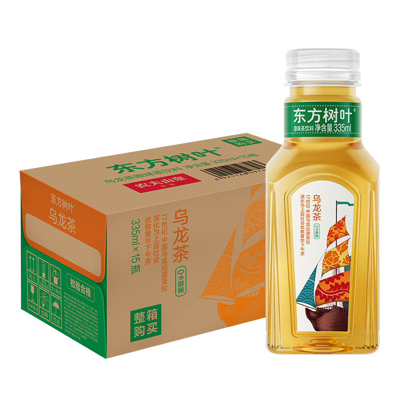 农夫山泉 东方树叶乌龙茶335ml*15瓶无糖茶饮料0糖0脂0卡小瓶整箱装饮品