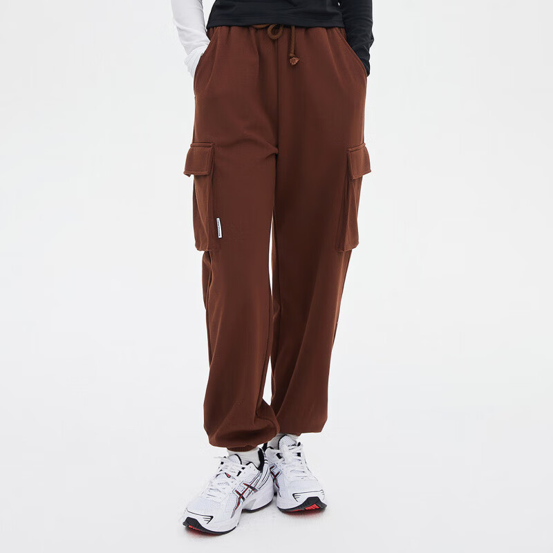 美特斯邦威(Meters Bonwe)休閑褲男秋季新款運動潮流直筒褲子男舒適休閑 U款-濃醇棕S-女款 L 男175女165