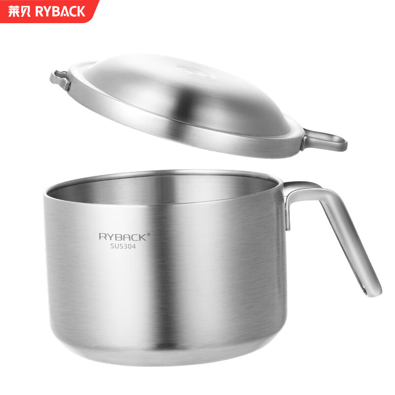 莱贝（RYBACK）Ryback 食品级304不锈钢碗泡面碗带盖饭盒学生食堂打饭神器 全钢泡面碗