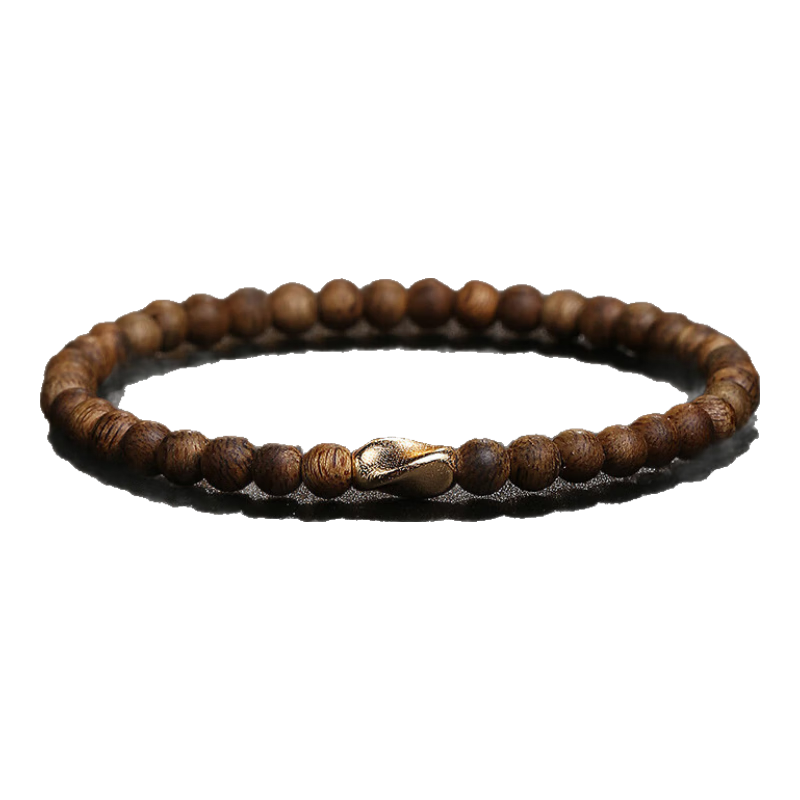 月印百川 奇楠沉香手串佛珠搭S925銀鑲文玩女款單圈手鏈約4mm附證書