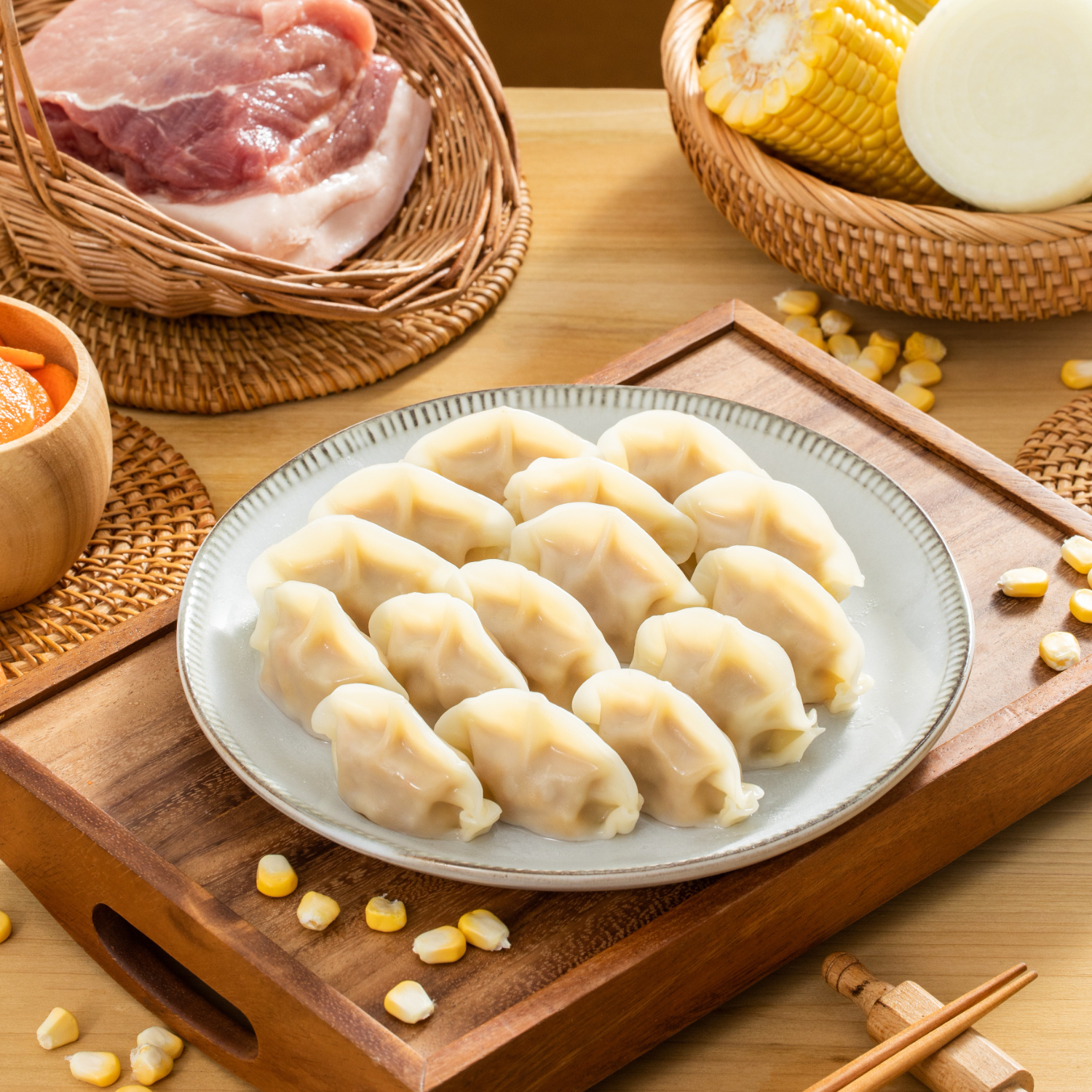 白象玉米蔬菜猪肉水饺300g15只早餐食品速食半成品面点生鲜速冻饺子