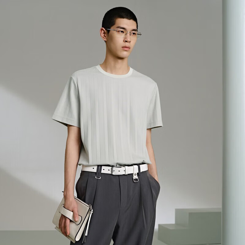 GXG男装 夏季短袖T恤合集 GE1440987D黑色圆领短袖T恤 XL 180