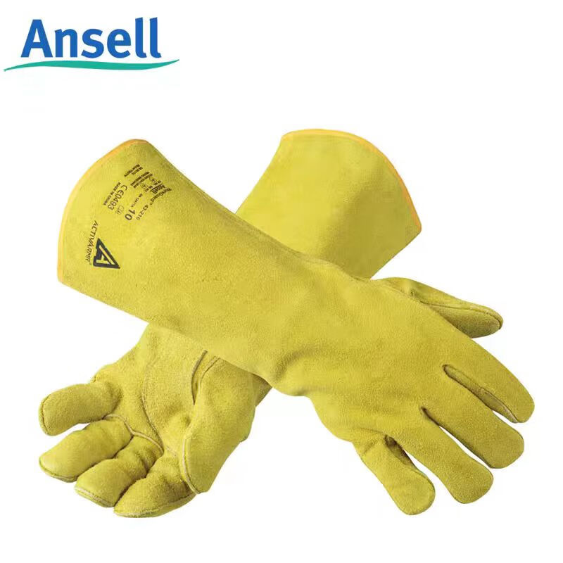 安思爾牛皮電焊隔熱防高溫防濺耐磨防切割加長(cháng)焊工防護手套XL 手套XL