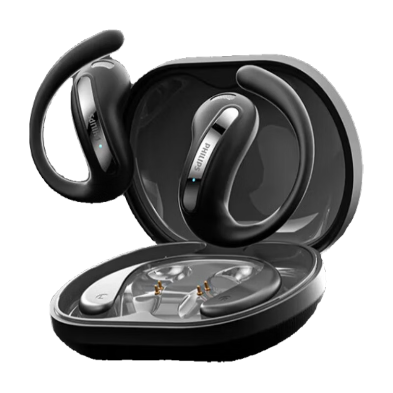 飞利浦（PHILIPS）骨传导蓝牙耳机 TAQ2120 挂耳式无线耳机 开放式骨传导概念 不入耳运动跑步音乐降噪适用苹果华为 黑色