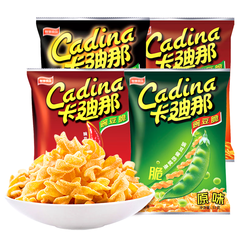 �����ǣ�cadina���㶹�� ��ԭζ+��ζ+ˮ����+˫������ 52g*4�� ��ϰ� ������ʳ
