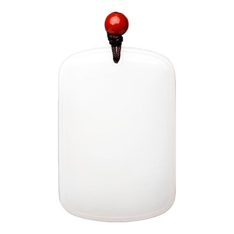 北玉新疆和田玉白玉平安牌吊墜羊脂白無事牌玉牌男女款收藏自戴贈證書