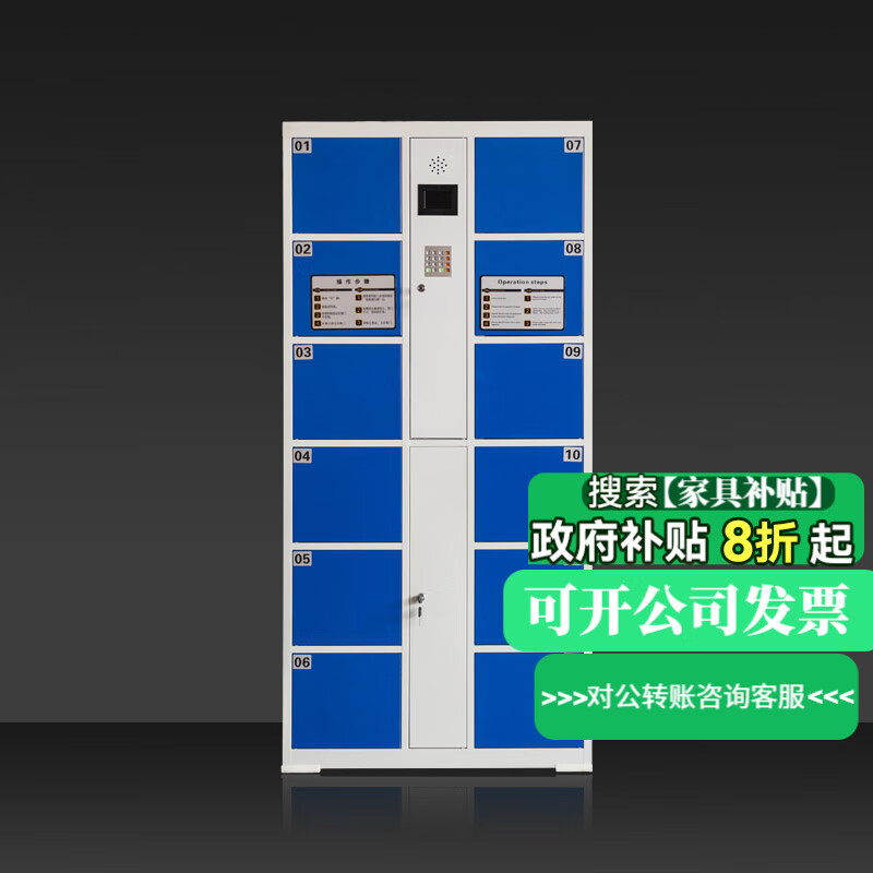萬(wàn)度（Wan Du） 超市電子存包柜條碼儲物柜智能存包柜商場(chǎng)自助寄存柜人臉識別微信掃碼柜手機存放柜 十二門(mén)存包柜 紅外條碼型