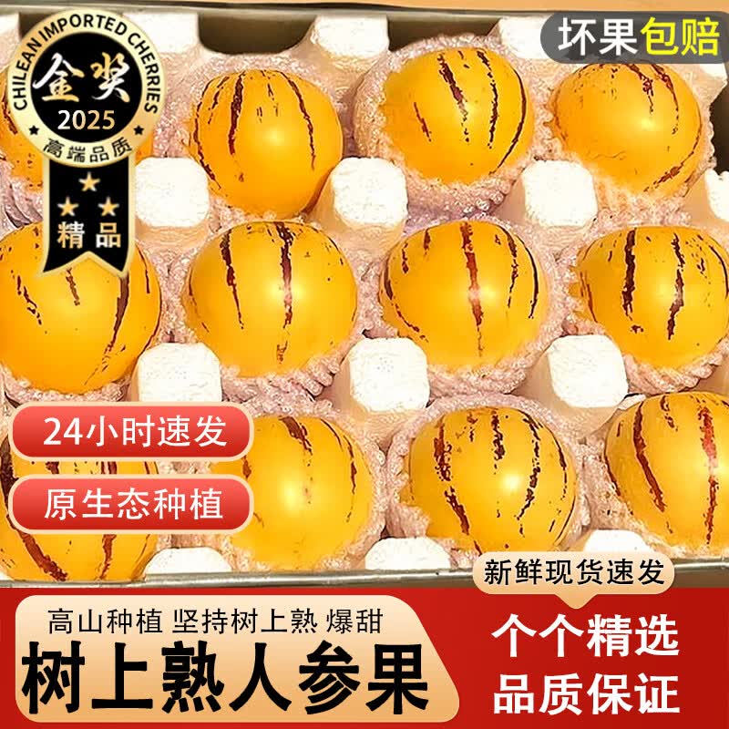 鲸咚亿农云南树上熟石林人参果新鲜水果七彩黄肉圆果人生果礼盒整箱 9斤特大果【单果100-120g】