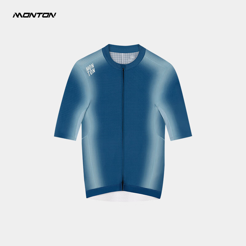 monton2025新款男騎行服短袖速干透氣公路車服初彩 初彩深藍(lán)短上衣 S
