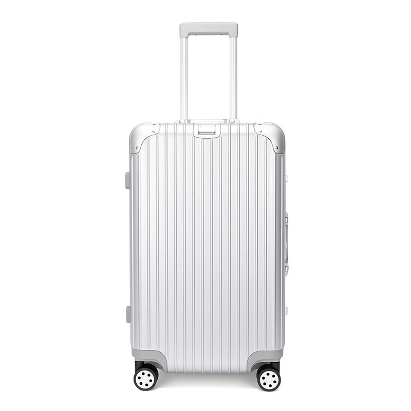 Walker Shop轻奢品牌行李箱加厚铝框拉杆箱大容量旅行箱出国托运工具箱 银色 32英寸