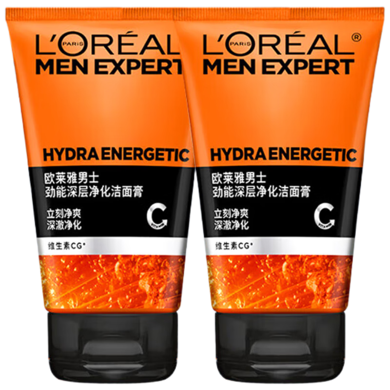 欧莱雅男士劲能深层净化洁面膏50ml*2【临期清仓】 24.4元(合12.2元/件)