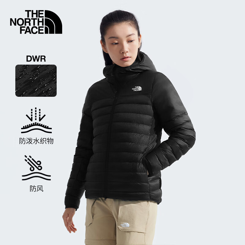 The North Face北面棉服女轻量户外保暖防泼水外套83U8 黑色/JK3 L