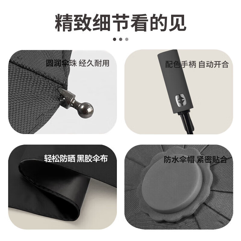 祈晴全自动雨伞男士女用双人大号防晒伞晴雨两用折叠遮阳伞 【96骨-加大自动雨伞】星陨黑