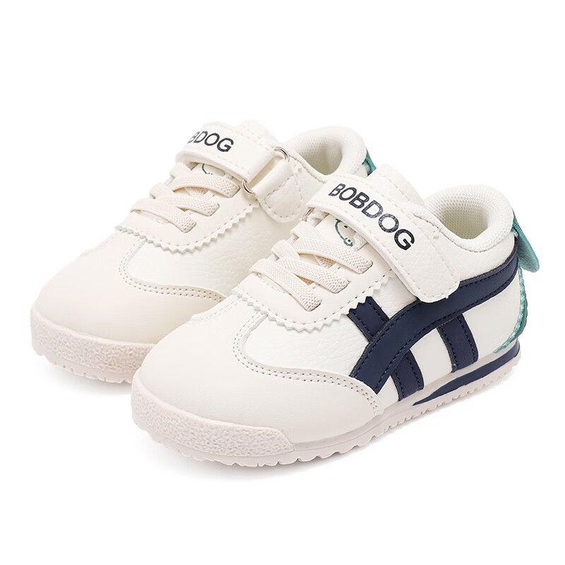 巴布豆童鞋秋季男宝宝儿童学步鞋夏款软底轻便2025新款女童机能鞋 米/藏青蓝 25 适合脚长14.8cm