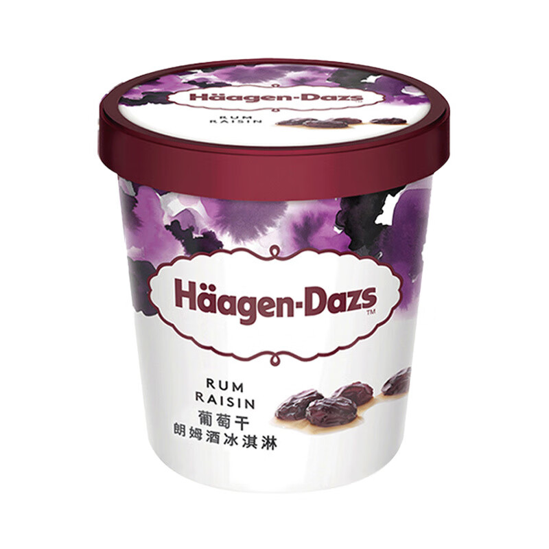 冰淇淋夏威夷果仁/草莓/香草 392g/杯进口雪糕品脱 葡萄干朗姆酒口味