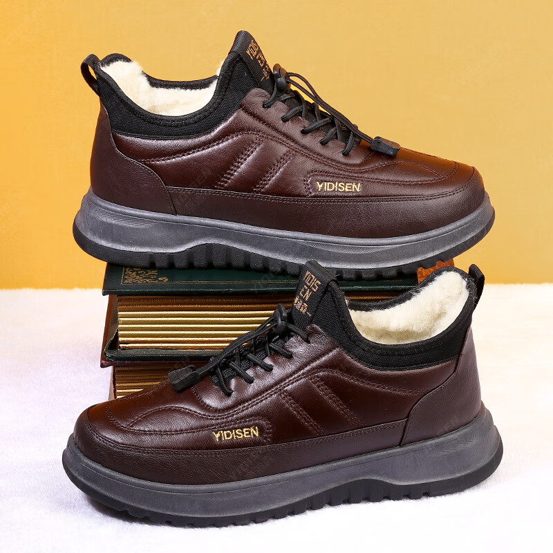 意迪森棉鞋老北京布鞋男加绒加厚保暖柔软防滑防水面一脚蹬男士中老年 黑色加绒 加绒 39 (245mm)