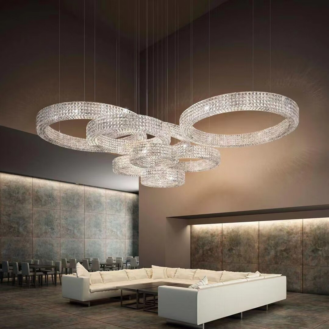 2025新款客厅轻奢风水晶吊灯后现代简约不锈钢