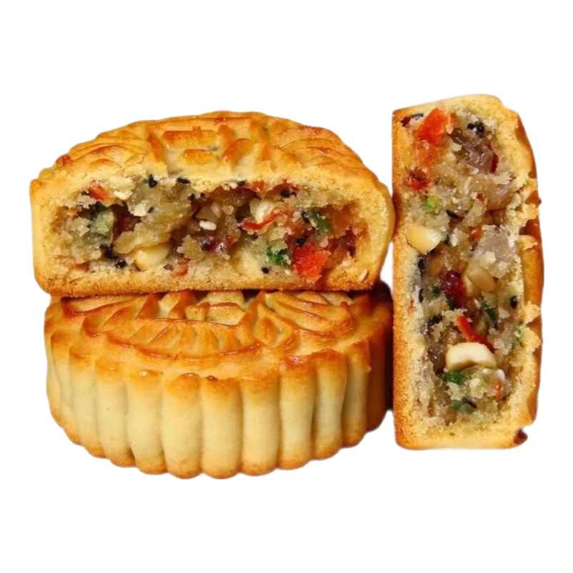 苏式酥皮五仁月饼老式糕点批发广式五仁果仁月饼正宗蛋月烧中秋 广式果仁五仁月饼 80g*5个