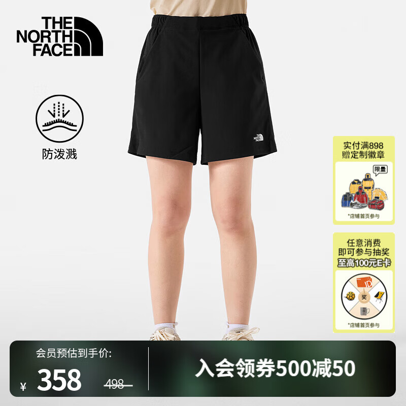 北面（The North Face）ZEPHYR短裤女舒适防泼溅户外夏季|87VQ JK3/宇宙黑 L