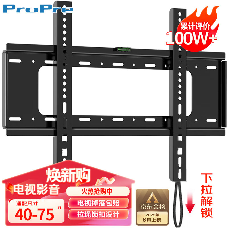 ProPre（40-75英寸）电视机挂架 固定电视壁挂架支架 通用小米海信创维TCL康佳华为智慧屏电视架承重70kg
