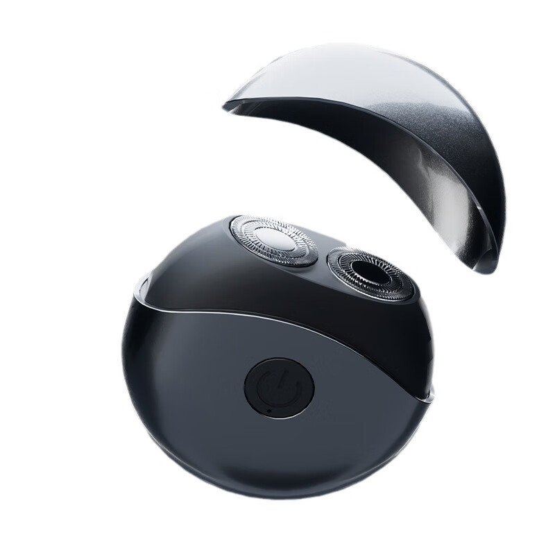 【直发】小飞碟电动刮胡刀USB充电迷你剃须刀男士便携式厂家直销 黑色【25年新款数显单头】 (1个装) 中文包装