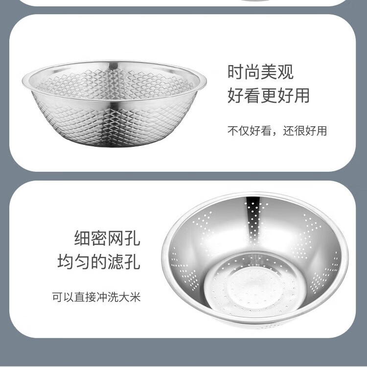 德铂 德铂汤蒸锅不锈钢多用双层蒸汤锅电磁炉明火通用 汤锅洗米筛组合四件套 26cm