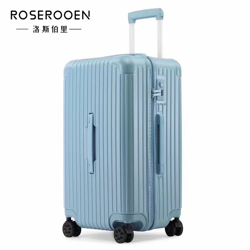 洛斯伯里（Roserooen）超大容量加厚拉杆箱万向轮24寸行李箱男女旅行箱出国托运箱 冰蓝色 24英寸
