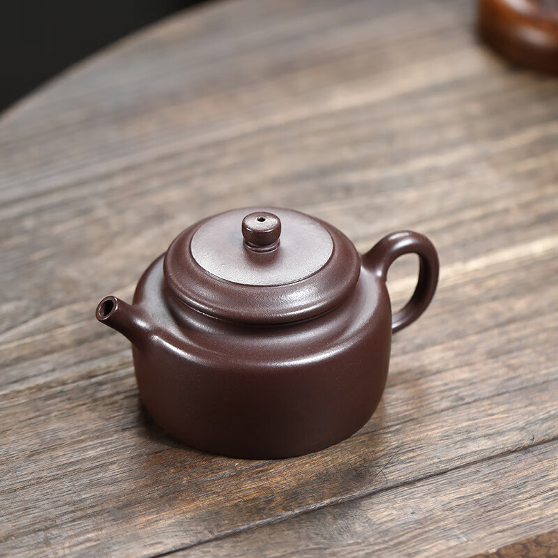 紫砂壶手工茶壶泡茶器养生壶紫砂壶泡茶壶茶具 紫泥德钟 210ml