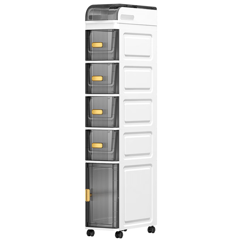 納份愛(ài)18/20夾縫收納柜衛生間置物架家用抽屜式窄柜浴室廁所廚房移動(dòng)柜 18cm面寬-3層【單開(kāi)門(mén)款】?jì)蓚瓤沙榧?加厚窄縫首選【送萬(wàn)向輪】