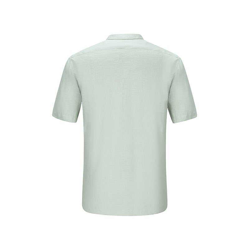 汉麻世家（HANP）【汉麻】HANP男士休闲尖领短袖衬衫24春夏透气舒适简约衬衣男 豆沙绿 S 165_88A